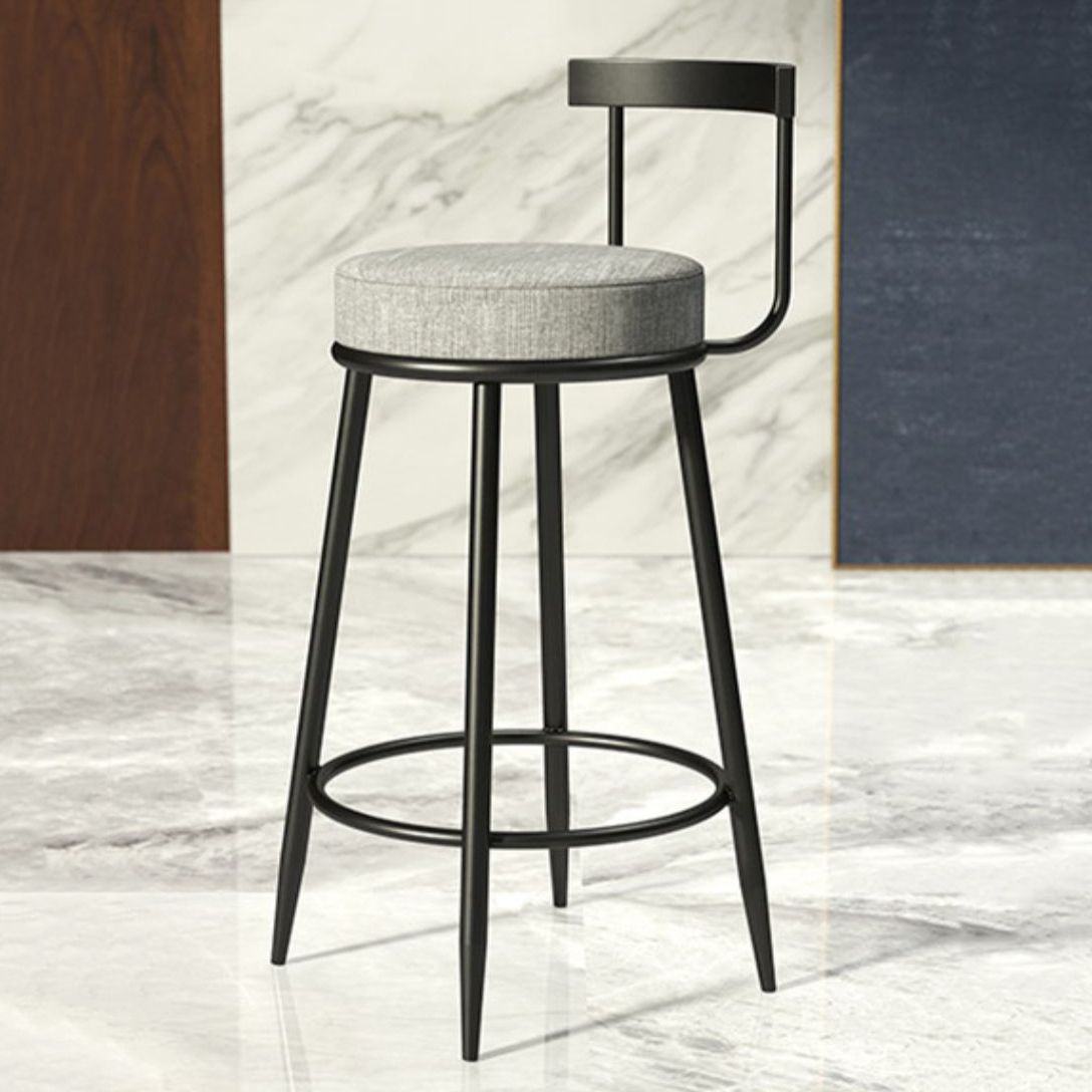 Industrial Armless Backrest Counter Stool Iron Cafe Bar Stool with Cushion and Pedal Clearhalo 'Bar Furniture' 'Bar Stools' 'bar_stools' 'furn' 'furn_bar_stools' 'Furniture' 'furniture_bar_stools' 'Kitchen & Dining Furniture' 1200x1200_b9141106-1b07-4cff-87cc-a74b6da4ef63