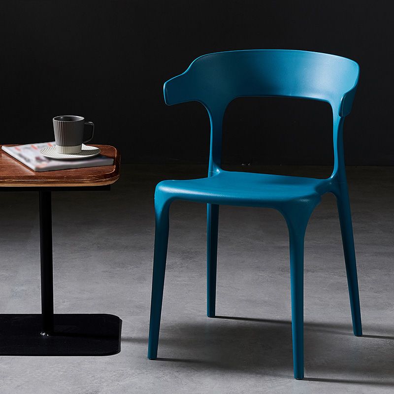 Scandinavian Plastic Dining Arm Chairs Home Open Back Armchairs (Set of 4) Clearhalo ' kitchen&dining_furn' 'Dining Chairs' 'Dining Tables & Seating' 'dining_chair' 'furn' 'furn_dining_chair' 'Furniture' 'furniture_dining_chair' 'Kitchen & Dining Furniture' 'kitchen' 1200x1200_b915356f-39a3-4382-aa95-8b126c679c10