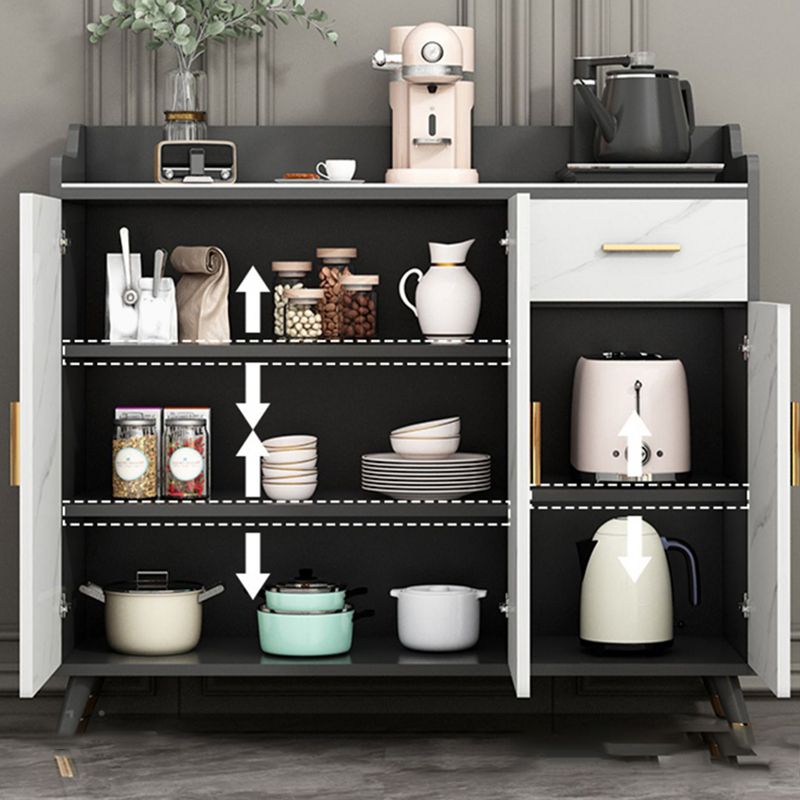 Sideboard di pietra contemporanea Scaffali regolabili Sideboard mobile con 1 disegno