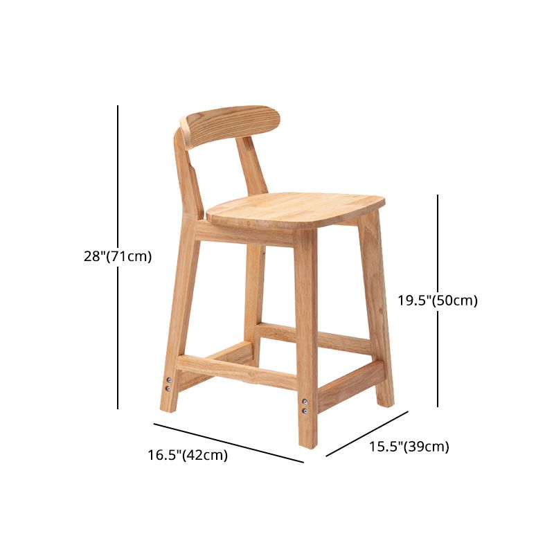 Solid Wood Modern Bar Stool Square Low Back Indoor Stool with Wood Legs Clearhalo 'Bar Furniture' 'Bar Stools' 'bar_stools' 'furn' 'furn_bar_stools' 'furniture_bar_stools' 'Kitchen & Dining Furniture' 'kitchen&dining_furn' 'kitchen' 'kitchen_furn' Furniture' 1200x1200_b916f2eb-c37d-4e26-aa0d-dc160c5dec2a
