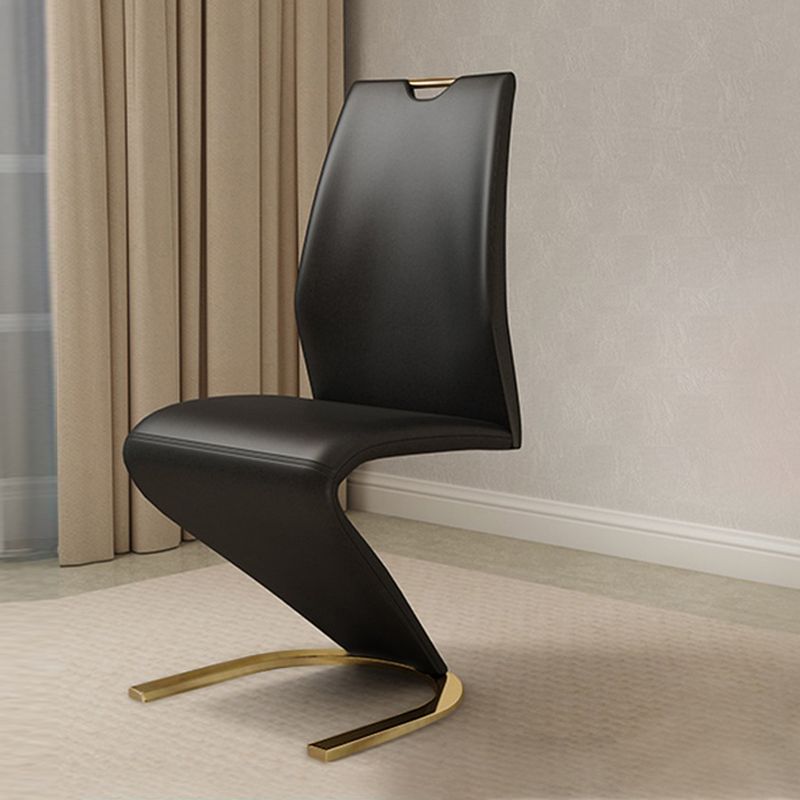 Designer Style Leather Home Side Chair Monochrome Solid Back Dining Chair (Set of 2) Clearhalo ' kitchen&dining_furn' 'Dining Chairs' 'Dining Tables & Seating' 'dining_chair' 'furn' 'furn_dining_chair' 'Furniture' 'furniture_dining_chair' 'Kitchen & Dining Furniture' 'kitchen' 1200x1200_b917d79b-9f37-44ca-9380-4899e37f2fd3