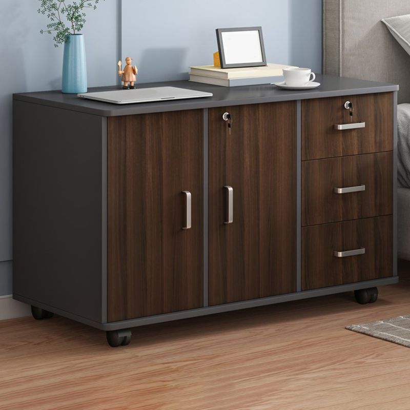 Modern Imitation Wood Bed Cabinet Drawer Lock Included Nightstand with Wheel Clearhalo 'Bedroom Furniture' 'furn' 'furn_night_stand' 'Furniture' 'night_stand' 'Nightstands' 1200x1200_b91a68b9-2087-473f-aabc-8571c47fc634