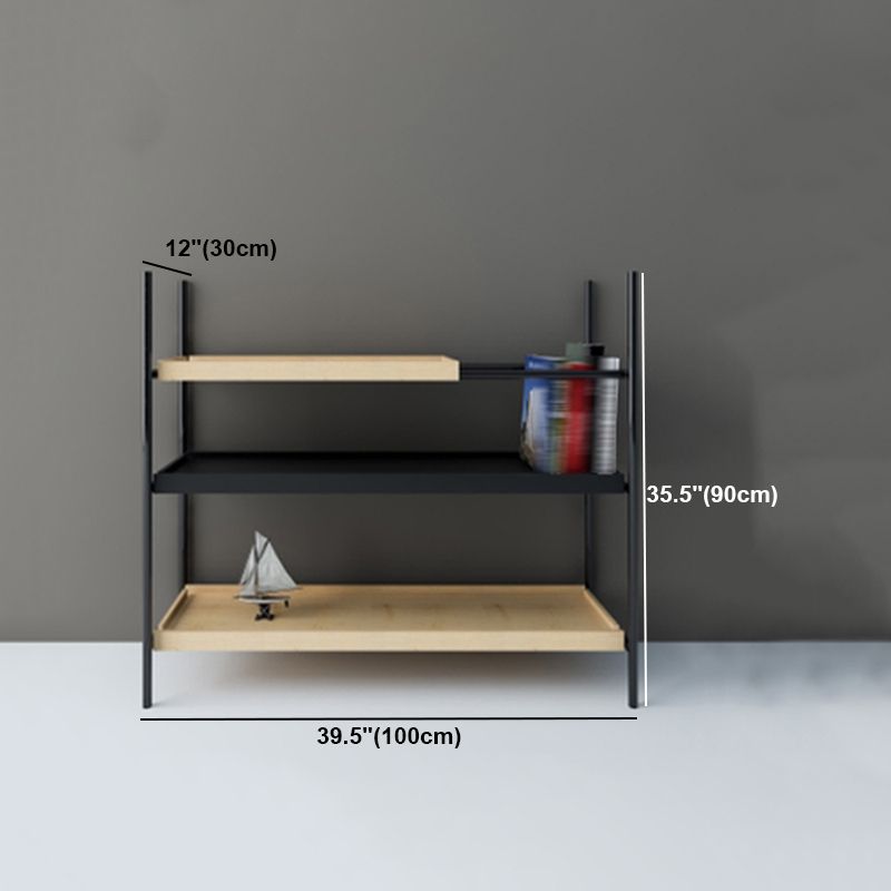 Contemporary Style Bookshelf Black Open Back Bookcase for Home Office Study Room Clearhalo 'Bookcases' 'furn' 'furn_bookcases' 'Furniture' 'furniture_bookcases' 'kitchen' 'kitchen_bookcases' 'Living Room Furniture' 'Office Furniture' 1200x1200_b91ac849-93c9-440f-a4b6-837fabb62b88