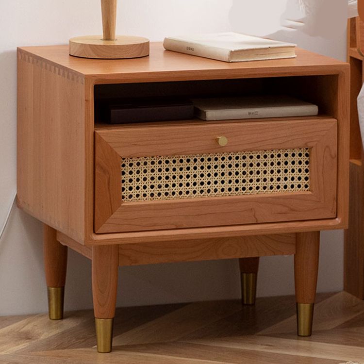 Moderno tavolo da notte in legno massiccio 1 comodino da letto di stoccaggio