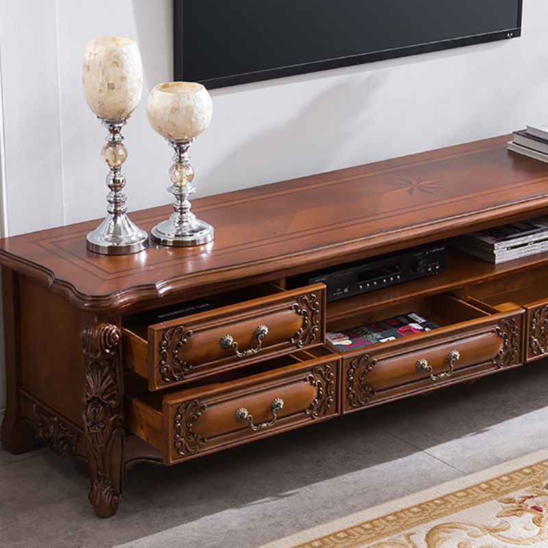 Traditional Rubber Wood TV Console Open Storage TV Media Stand for Living Room Clearhalo 'furn' 'furn_tv_stands_entertainment_centers' 'Furniture' 'Living Room Furniture' 'TV Stands & Entertainment Centers' 'TV Stands & Media Storage Furniture' 'tv_stands_entertainment_centers' 1200x1200_b91c39dc-a5be-4d4a-acd2-4449dc2038b9