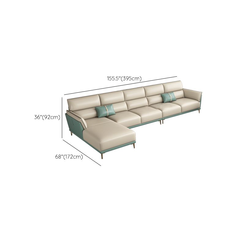 Sofa sectionnel en cuir authentique 36,22 "High Green Sofa pour le salon