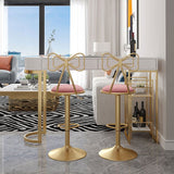 Glam Gold Iron Bar Table White Specialty Top 41.3"H Bistro Table with Storage Clearhalo 'Bar Furniture' 'Bar Tables' 'bar_tables' 'furn' 'furn_bar_tables' 'Furniture' 'furniture_bar_tables' 'Kitchen & Dining Furniture' 1200x1200_b91f7251-61b4-4f10-ae04-f006b50db33e