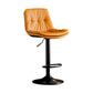 Sgabello da bar scandinavo in metallo, ecopelle, con schienale basso e base in ferro