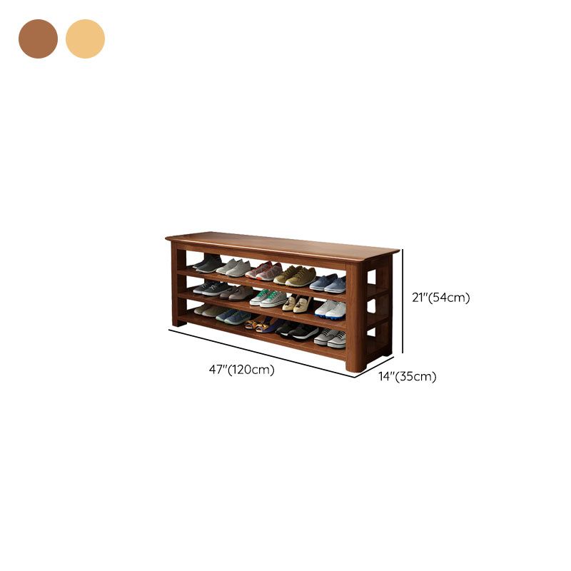 Banca moderna della metà del secolo Banca in legno di gomma Punta per le scarpe a colori solidi