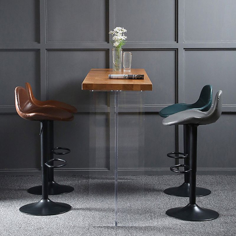 Modern Adjustable Height Barstool Faux Leather Swivel Bar Stools Clearhalo 'Bar Furniture' 'Bar Stools' 'bar_stools' 'furn' 'furn_bar_stools' 'Furniture' 'Kitchen & Dining Furniture' 1200x1200_b920e851-32c0-48e4-978f-815ec177d87f