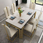 Glam Rectangle Shape Marble Dining Table Kitchen Standard Dining Table with 4 Legs Base Clearhalo ' dining_table' 'Dining Tables & Seating' 'Dining Tables' 'furn' 'furn_dining_table' 'Furniture' 'furniture_dining_table' 'Kitchen & Dining Furniture' 'kitchen&dining_furn' 'kitchen' 'kitchen_dining_table' 1200x1200_b92153eb-8109-4ee2-8acb-7483d35d0a28