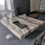 Block Coffee or End Table Contemporary Marble Square/Rectangle Prevent Scratches