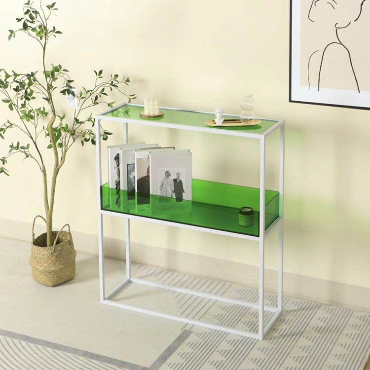 Open Scandinavian Etagere Bookshelf with White Iron Frame Acrylic Shelf Clearhalo 'Bookcases' 'furn' 'furn_bookcases' 'Furniture' 'furniture_bookcases' 'Office Furniture' 1200x1200_b922eed2-751c-44c5-b0d2-2a4c734348a6