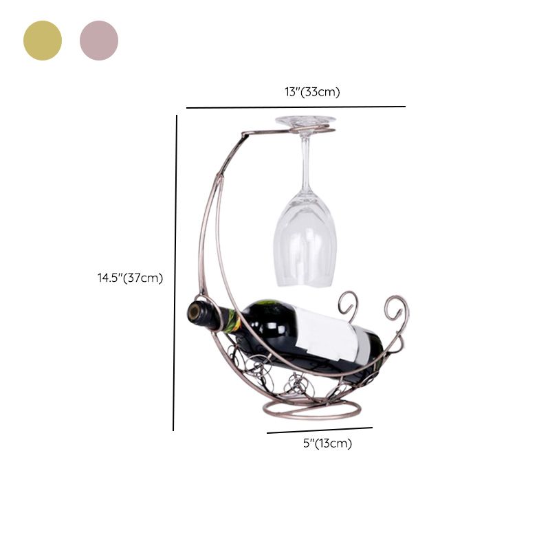 Support de bouteille de comptoir à bouteille à vin moderne en métal pour le salon