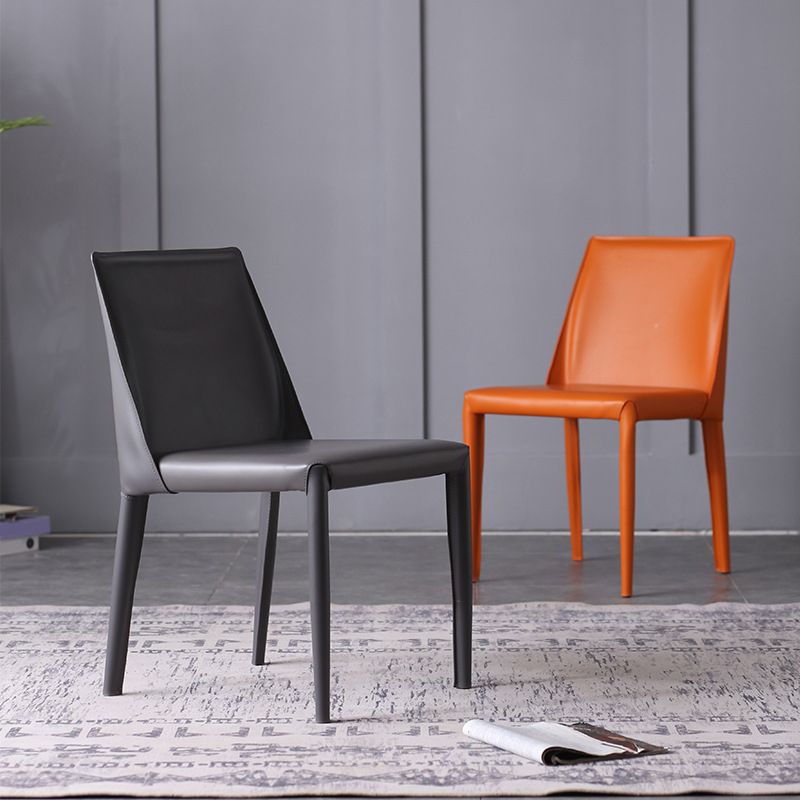 Designer Style Saddle Leather Home Side Chair Parsons Matte Finish Dining Chair(Set of 2) Clearhalo ' kitchen&dining_furn' 'Dining Chairs' 'Dining Tables & Seating' 'dining_chair' 'Furniture' 'furniture_dining_chair' 'Kitchen & Dining Furniture' 'kitchen' 1200x1200_b92461d9-d049-47a9-bb8b-5233ecc4fc48