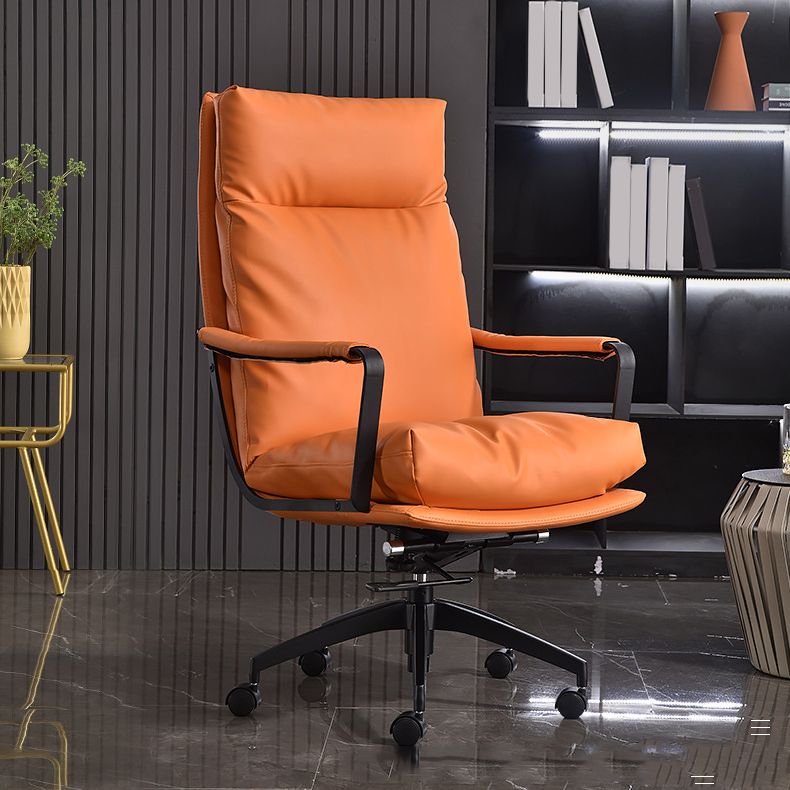 Modern Desk Chair Leather Computer Chair High-Back/Mid-Back Chair Clearhalo 'furn' 'furn_office_chair' 'Furniture' 'Office Chairs' 'Office Furniture' 'office_chair' 1200x1200_b924ef3e-007f-4891-baa3-74a2c8ce8c19