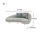 Wool Sloped Arm Sofa Contemporary Curved Sofa for Living Room