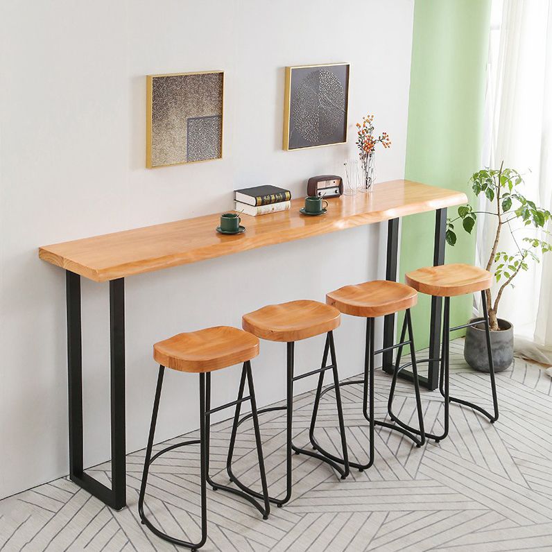 Rectangle Bar Dining Table Contemporary Bar Table with Black Sled Base Clearhalo 'Bar Furniture' 'Bar Tables' 'bar_tables' 'furn' 'furn_bar_tables' 'Furniture' 'Kitchen & Dining Furniture' 1200x1200_b925c1ef-2704-47b2-8d14-bd15d99a9d68