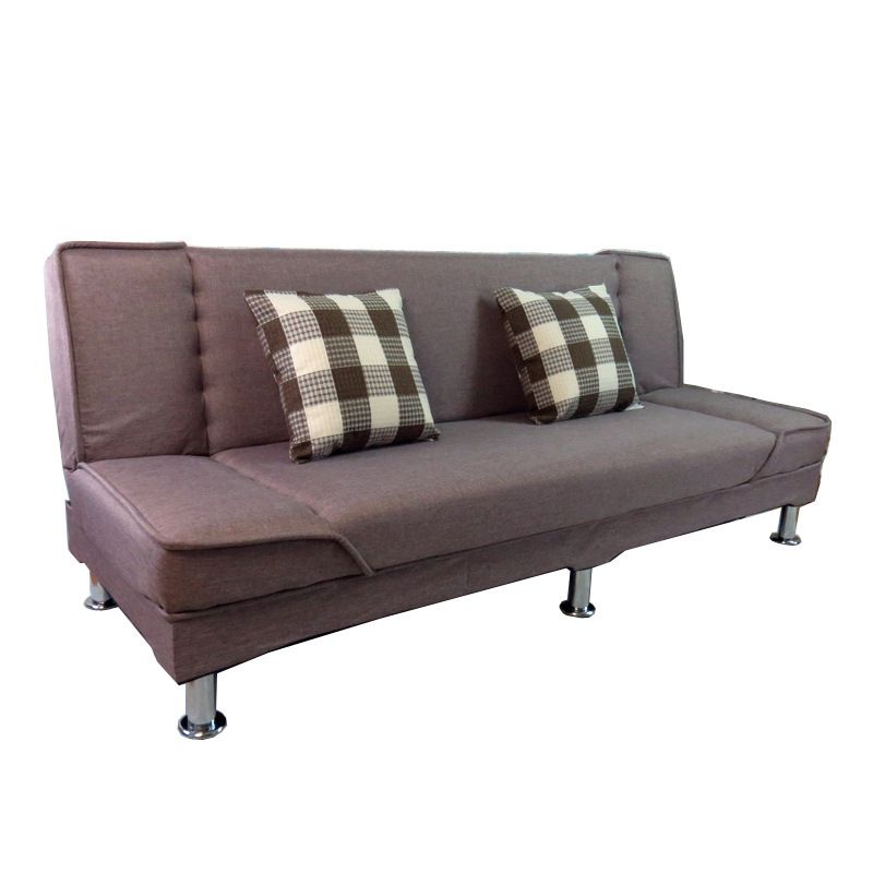 Linen Convertible Sleeper Sofa Sewn Pillow Back Armless Sofa Clearhalo 'Furniture' 'furniture_sofas' 'kitchen' 'kitchen_sofas' 'Living Room Furniture' 'Sofa' 'sofas' 1200x1200_b9269b91-b299-4176-a74f-b5db50ea392e