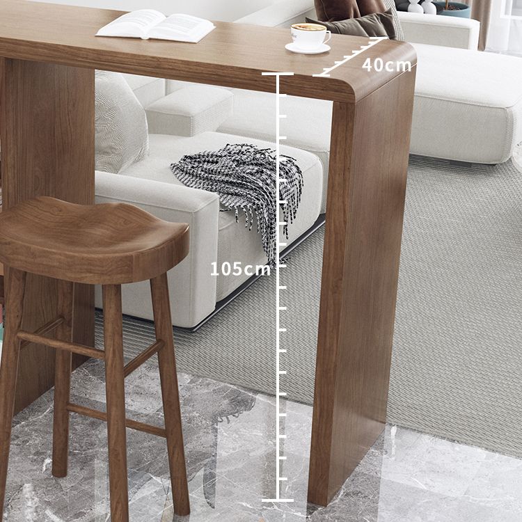 Mesa de bar de estilo moderno, mesa de bar rectangular de madera maciza para sala de estar