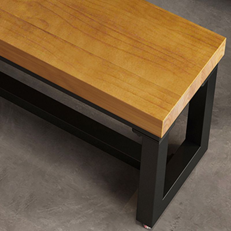Banc de banc en bois massif de 11,8 "de largeur en bois de salle à manger naturelle avec des jambes en métal