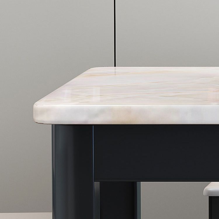 Contemporary Style Rectangle Marble Fixed Dinner Table with 4 Legs Clearhalo 'Dining Tables & Seating' 'Dining Tables' 'dining_table' 'furn' 'furn_dining_table' 'Furniture' 'Kitchen & Dining Furniture' 1200x1200_b929e173-5f87-4393-ab3a-f4a1e3b1f13c