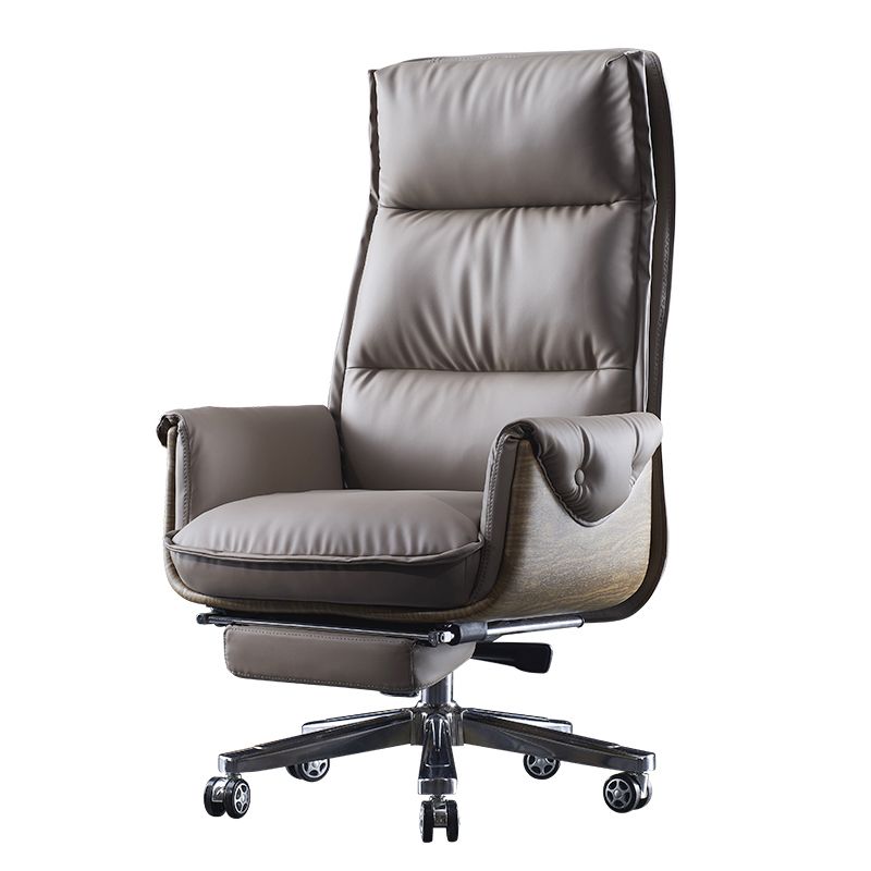 Executive Ergonomic Desk Chair with Padded Arms Chrome Metal Modern Task Chair with Wheels Clearhalo 'furn' 'furn_office_chair' 'Furniture' 'furniture_office_chair' 'Office Chairs' 'Office Furniture' 'office_chair' 1200x1200_b92ab111-b2f8-4abf-9c50-82055a5f0cc9