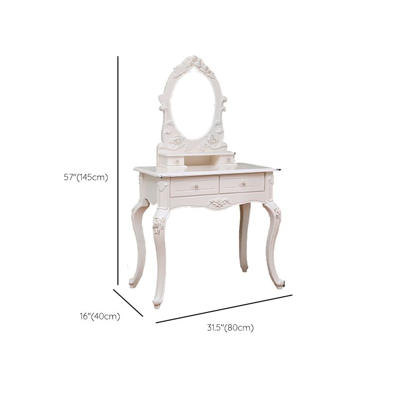 Victorian Bedroom With Drawer Mirror Solid Wood Makeup Vanity Set Clearhalo 'Bedroom Furniture' 'furn' 'furn_makeup_vanities' 'Furniture' 'Makeup Vanities' 'makeup_vanities' 1200x1200_b92acda4-1d84-46fd-aa22-cbf1e2d6d750