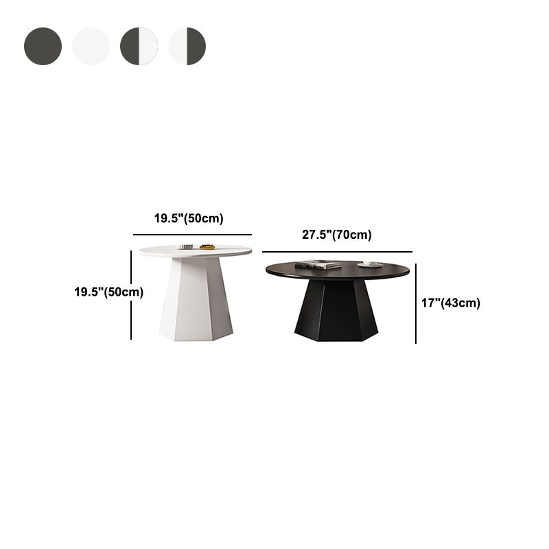 IJzerwerk zwart/wit voetstuk Basis Design ronde salontafel