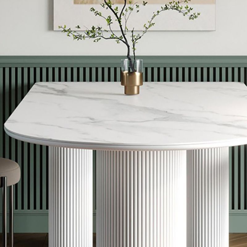 White Tripod Base Dining Table Stone Top Modern Dining Room Kitchen Table Clearhalo 'Dining Tables & Seating' 'Dining Tables' 'dining_table' 'furn' 'furn_dining_table' 'Furniture' 'furniture_dining_table' 'Kitchen & Dining Furniture' 'kitchen' 'kitchen_dining_table' 1200x1200_b92bac07-e4ee-44a8-9673-f7b1006dec2f