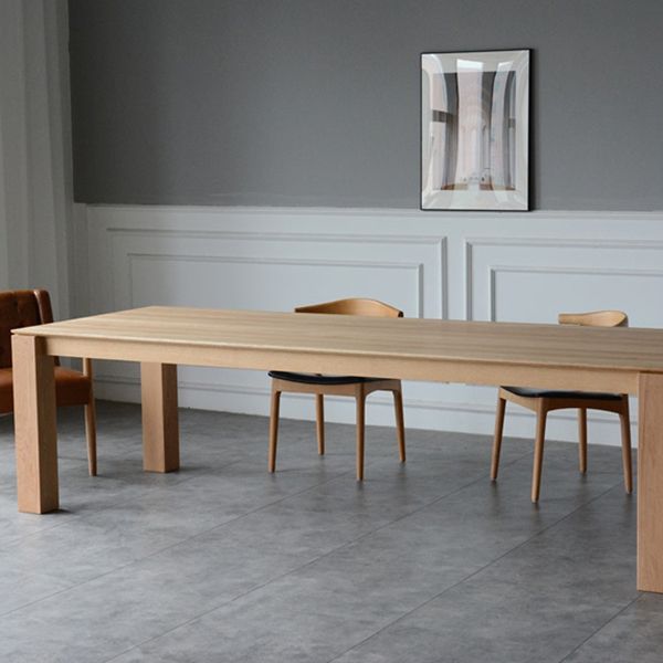 Rectangle Retro Modern Dining Table Fixed Table with Ashwood Solid Wood Clearhalo 'Dining Tables & Seating' 'Dining Tables' 'dining_table' 'furn' 'furn_dining_table' 'Furniture' 'furniture_dining_table' 'Kitchen & Dining Furniture' 'kitchen' 'kitchen_dining_table' 1200x1200_b92dab82-5440-4a54-bbc3-03a30751dc9f
