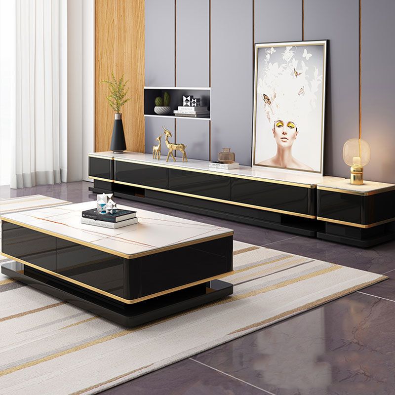 Luxurious 3-Drawer TV Stand Console 16.54-Inch H Glass TV Console Clearhalo 'furn' 'furn_tv_stands_entertainment_centers' 'Furniture' 'Living Room Furniture' 'TV Stands & Entertainment Centers' 'TV Stands & Media Storage Furniture' 'tv_stands_entertainment_centers' 1200x1200_b92f4765-c19d-4c56-84cd-2a8331a0d670