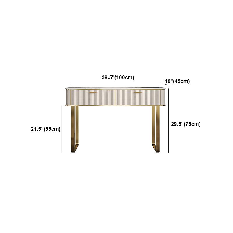 Contatore per trucco in legno glam 2-Drawer BEIGE Vanity Makeup Set per camera da letto