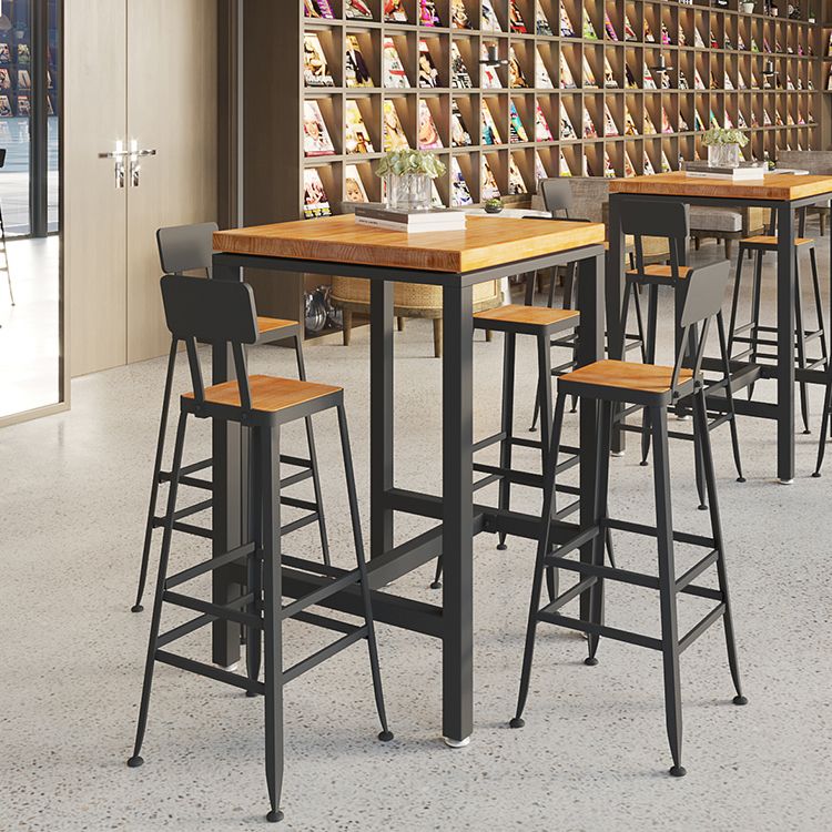 1/5/9 pezzi tavolo da barra di ferro industriale set di bistrot in legno di pino con poggiapiedi