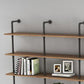 9.84"W Bookshelf Industrial Style Wall Mounted Bookcase for Home and Office