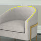 Linen Barrel Chair 23.62" Wide Arms Included Chair with Basic Four Leg