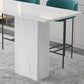 White Stone Rectangle Bar Wine Table Double Pedestal Living Room Bar Dining Table Clearhalo 'Bar Furniture' 'Bar Tables' 'bar_tables' 'furn' 'furn_bar_tables' 'Furniture' 'furniture_bar_tables' 'Kitchen & Dining Furniture' 1200x1200_b9319405-b74d-4817-aceb-aa6171cb6445