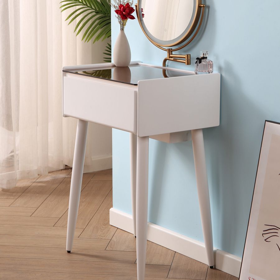 Magno de maquillaje contemporáneo Mirador de vidrio de la habitación con cajón