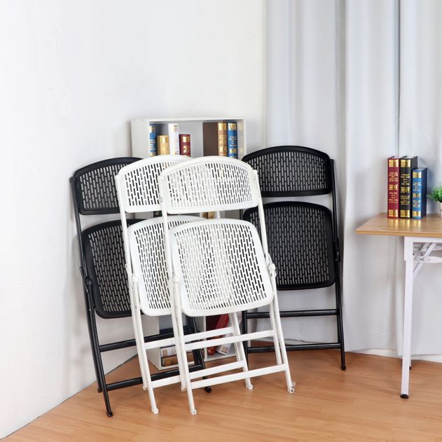 Contemporary Metal Side Chair Home Folding Armless Open Back Dining Side Chair Clearhalo ' kitchen&dining_furn' 'Dining Chairs' 'Dining Tables & Seating' 'dining_chair' 'furn' 'furn_dining_chair' 'Furniture' 'furniture_dining_chair' 'Kitchen & Dining Furniture' 'kitchen' 1200x1200_b932649a-e194-4fbf-8c66-83699e177b22
