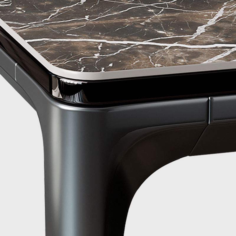 Industrial Sintered Stone Top Table Rectangular Table with Metal Base Clearhalo 'Dining Tables & Seating' 'Dining Tables' 'dining_table' 'furn' 'furn_dining_table' 'Furniture' 'Kitchen & Dining Furniture' 1200x1200_b9337178-669a-46de-ab68-65fddf67cd54