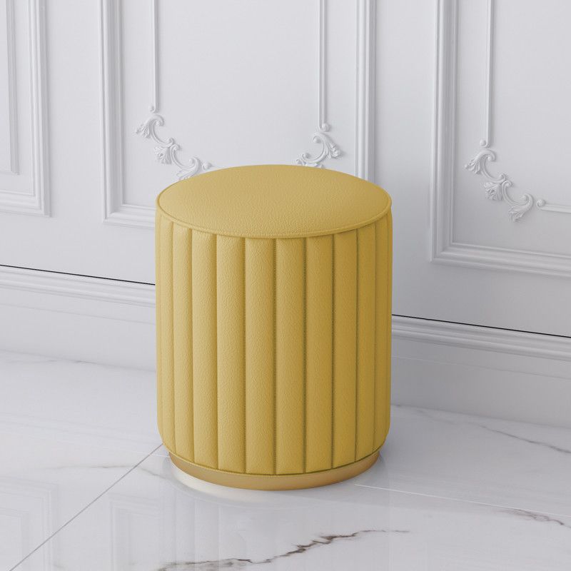 Stylish Indoor Leather Ottoman Solid Color Round Velvet Foot Stool Ottoman Clearhalo 'furn' 'furn_ottomans_poufs' 'Furniture' 'Living Room Furniture' 'Ottomans & Poufs' 'ottomans_poufs' 1200x1200_b933d32e-d479-44ad-8665-e18933ff762b
