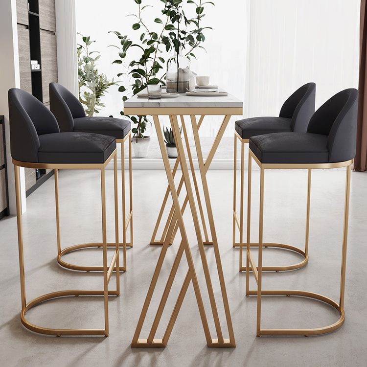 Distallo da bar per bistrot bianco e oro tavolo da bar in pietra contemporanea