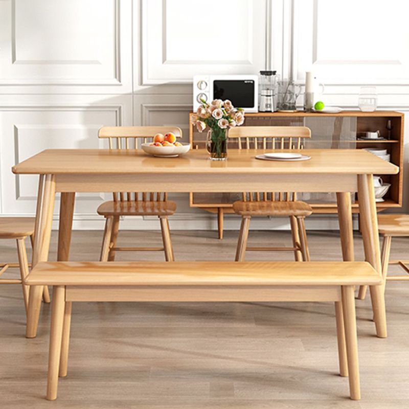 Modern Solid Wood Dining Table Brown Rectangle Table with 4 Legs for Home Use Clearhalo ' dining_table' 'Dining Tables & Seating' 'Dining Tables' 'furn' 'furn_dining_table' 'Furniture' 'furniture_dining_table' 'Kitchen & Dining Furniture' 'kitchen&dining_furn' 'kitchen' 'kitchen_dining_table' 1200x1200_b937437b-34f0-43bd-af3e-86897e6e6e50