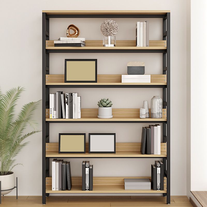 Black Modern Open Back Shelf Bookcase Shelves Included for Home Office Clearhalo 'Bookcases' 'furn' 'furn_bookcases' 'Furniture' 'Office Furniture' 1200x1200_b9383414-1e59-4941-845d-134c98e703b7