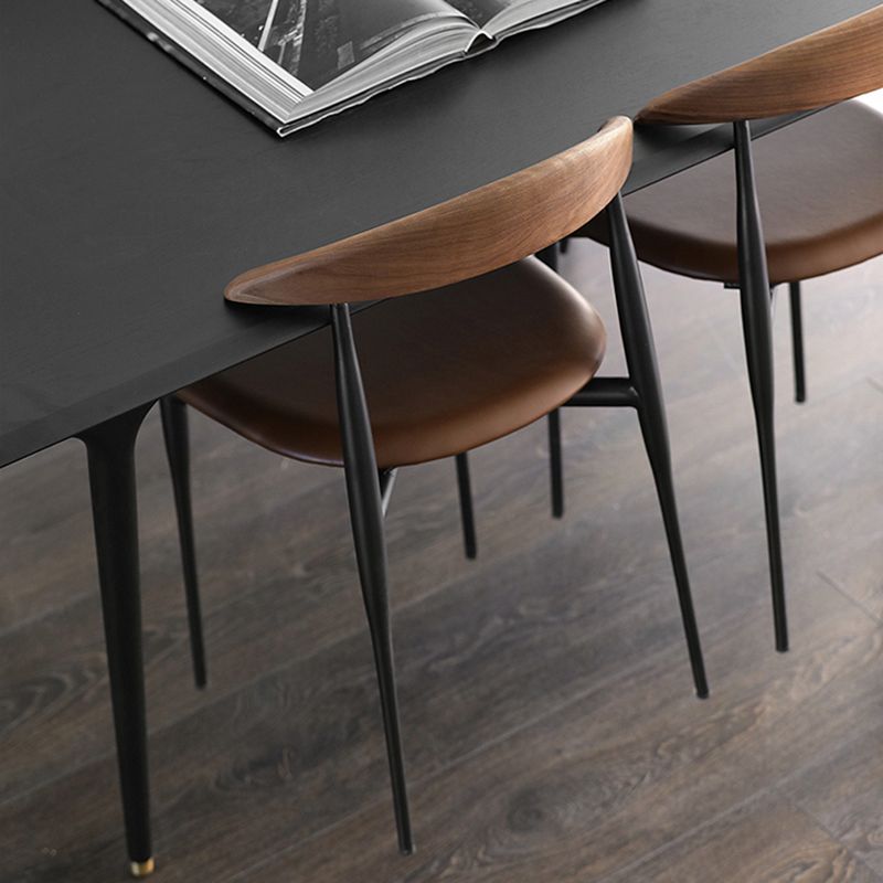 Modern Style Faux Leather Chair Open Back Armless Dining Chair Clearhalo 'Dining Chairs' 'Dining Tables & Seating' 'dining_chair' 'furn' 'furn_dining_chair' 'Furniture' 'furniture_dining_chair' 'Kitchen & Dining Furniture' 1200x1200_b93843f9-c81b-45c6-b7ef-ee4e7e5f82f9