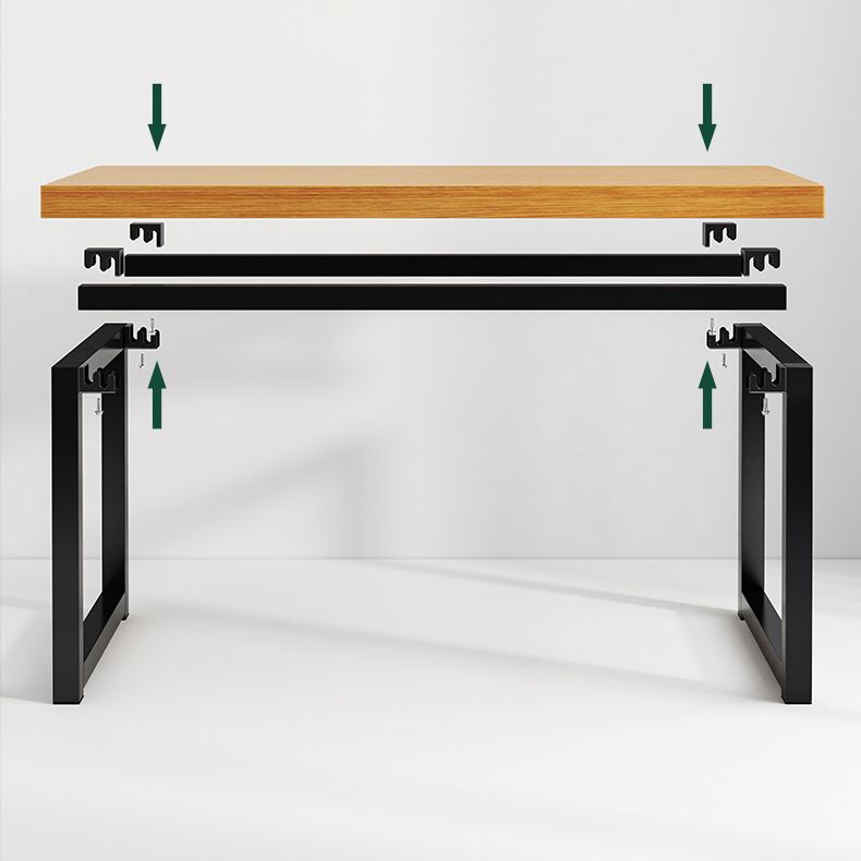 Contemporary Style Rectangular MDF Dining Set Dining Table with Metal Trestle Base Clearhalo 'Dining Room Sets' 'Dining Tables & Seating' 'dining_room_set' 'furn' 'furn_dining_room_set' 'Furniture' 'furniture_dining_room_set' 'Kitchen & Dining Furniture' 'kitchen&dining_furn' 'kitchen' 1200x1200_b9395b62-26d7-4969-945f-0a9364374818