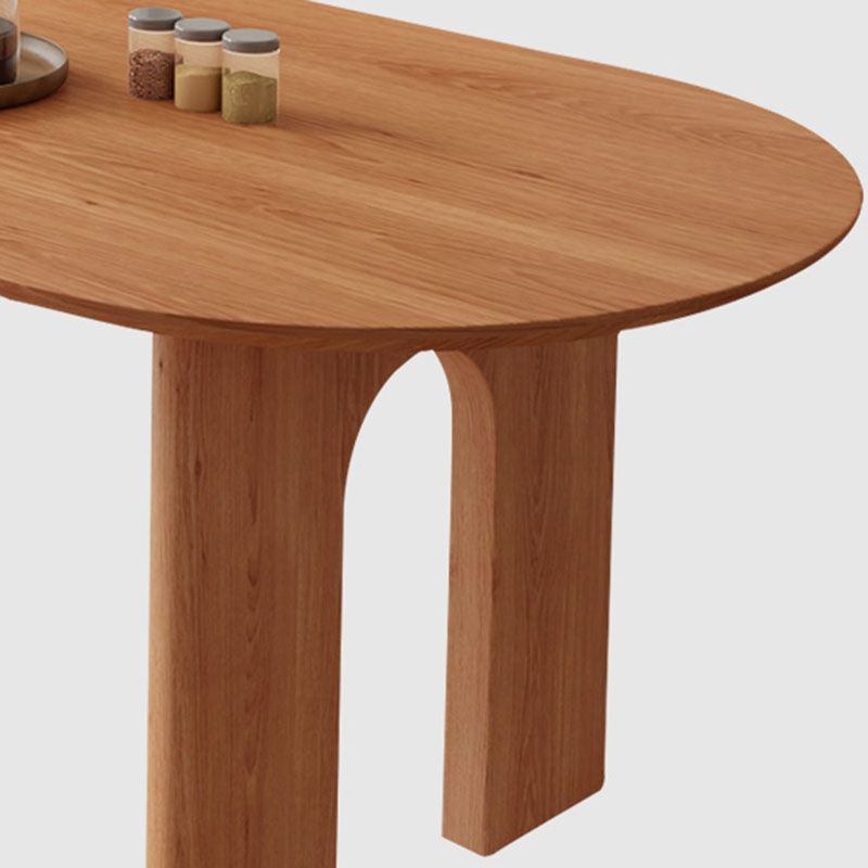 Table à manger de style moderne Table de dîner à 4 pieds en bois massif pour salle à manger