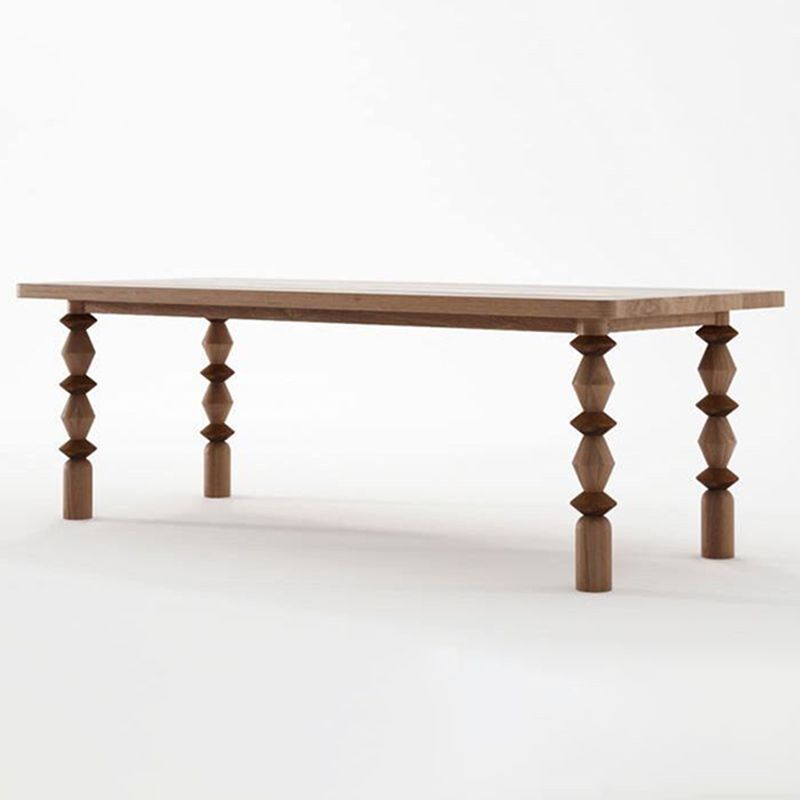 Rectangle Solid Wood Two-Color Dining Table Simplicity 4 Legs Table for Dining Room Clearhalo ' dining_table' 'Dining Tables & Seating' 'Dining Tables' 'furn' 'furn_dining_table' 'Furniture' 'furniture_dining_table' 'Kitchen & Dining Furniture' 'kitchen&dining_furn' 'kitchen' 'kitchen_dining_table' 1200x1200_b93ab810-dcf1-4f83-80a0-f8009435ccb5