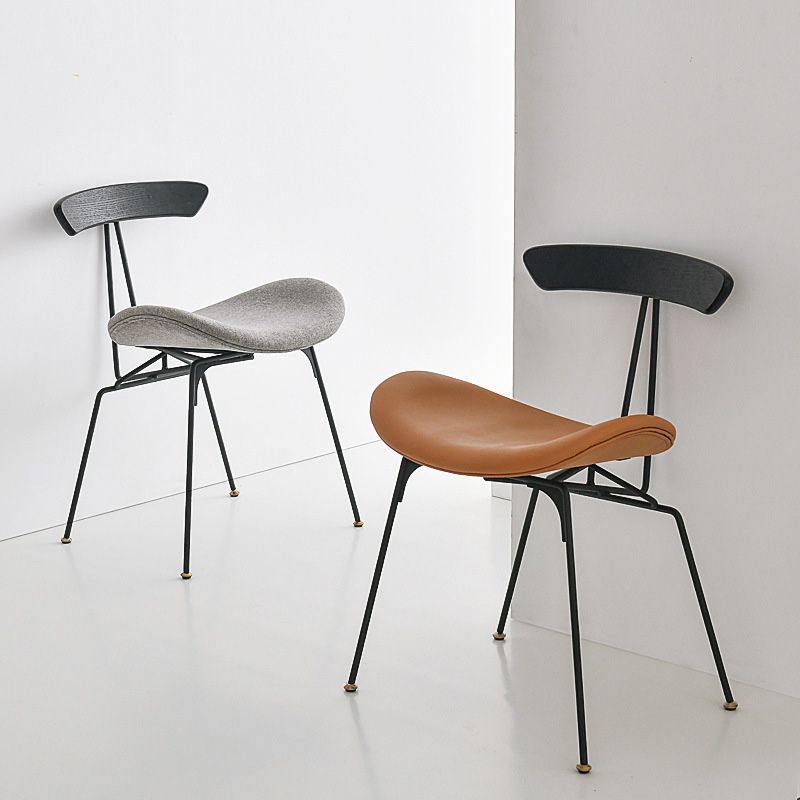 Black Iron Legs Dining Chairs Industrial Armless Dining Side Chair Clearhalo 'Dining Chairs' 'Dining Tables & Seating' 'dining_chair' 'furn' 'furn_dining_chair' 'Furniture' 'Kitchen & Dining Furniture' 1200x1200_b93bcee5-5dd3-4208-acda-3d85db90d395