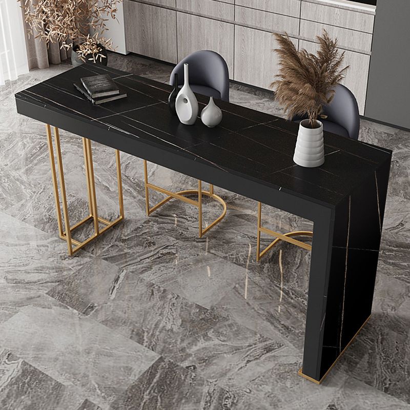 Nordic Glam Bar Counter Table Sintered Stone Table for Kitchen Clearhalo 'Bar Furniture' 'Bar Tables' 'bar_tables' 'furn' 'furn_bar_tables' 'Furniture' 'furniture_bar_tables' 'Kitchen & Dining Furniture' 1200x1200_b93d815d-7a97-450b-81c5-011ccc8a5706